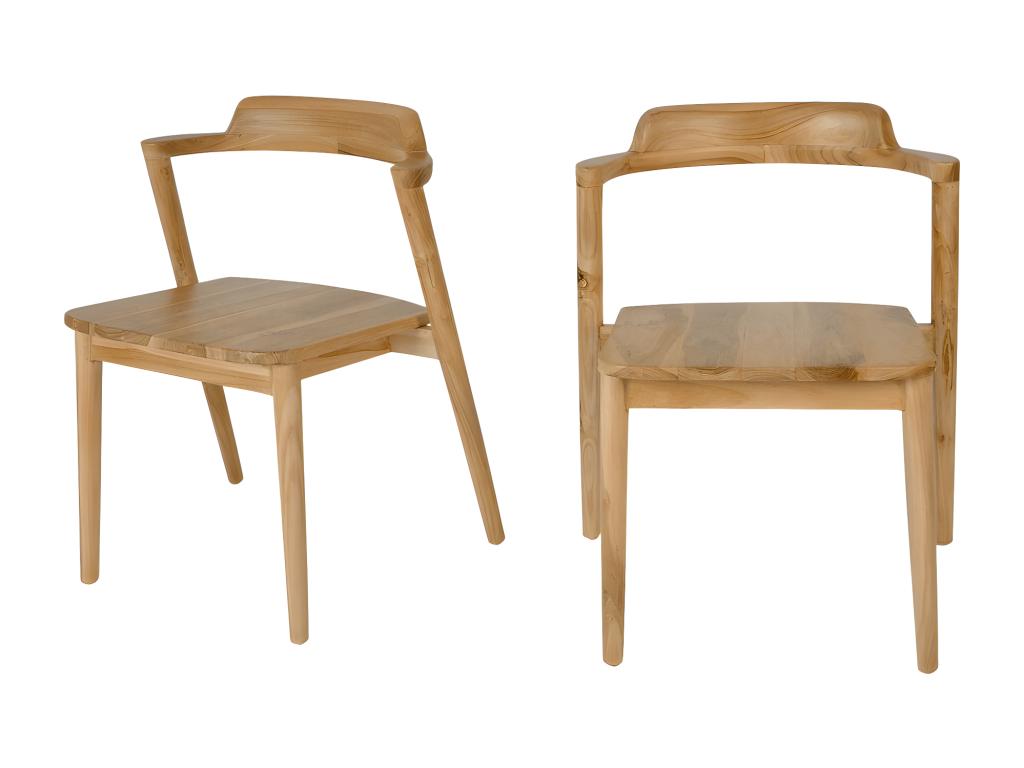 Dekonao - Lot de 2 chaises en teck - Bois RTSO52963