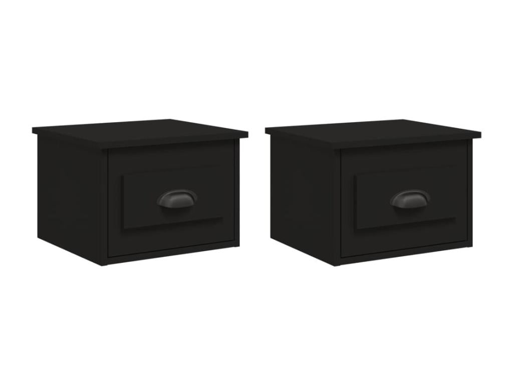 Tables de chevet murales 2 pcs noir 41,5x36x28 GDID23660