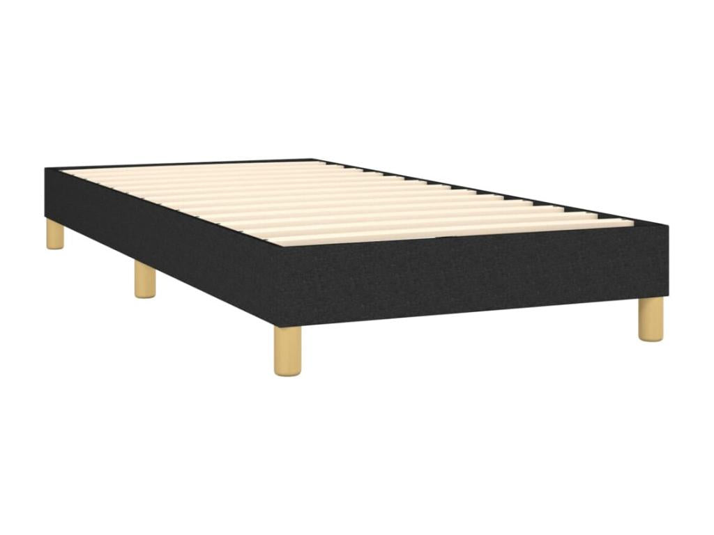 Lit à sommier tapissier avec matelas Noir 90x200 cm Tissu NENL33220