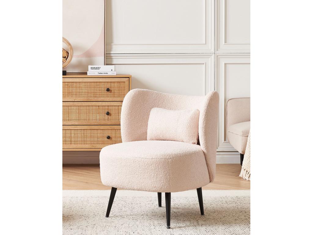 Fauteuil Dekonao Bouclé Beige XUBF14560