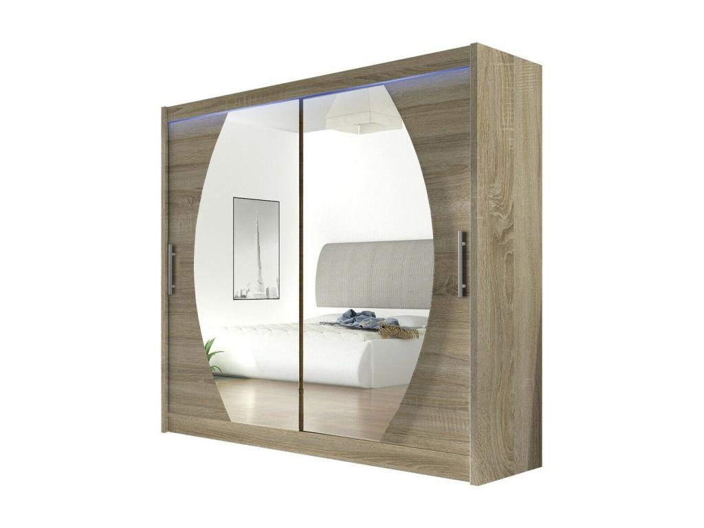 Armoire Ligniva 102 Ligniva chêne 215x180x58cm Portes d'armoire Glissement JSBT91702