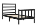 Cadre de lit sans matelas noir 100x200 cm bois massif de pin EJRL21453