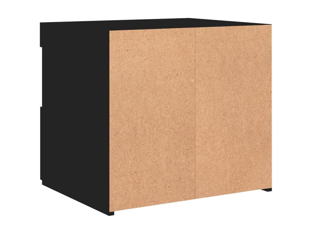 Table de chevet avec Ligniva LED noir 50x40x45 cm QYDV82259