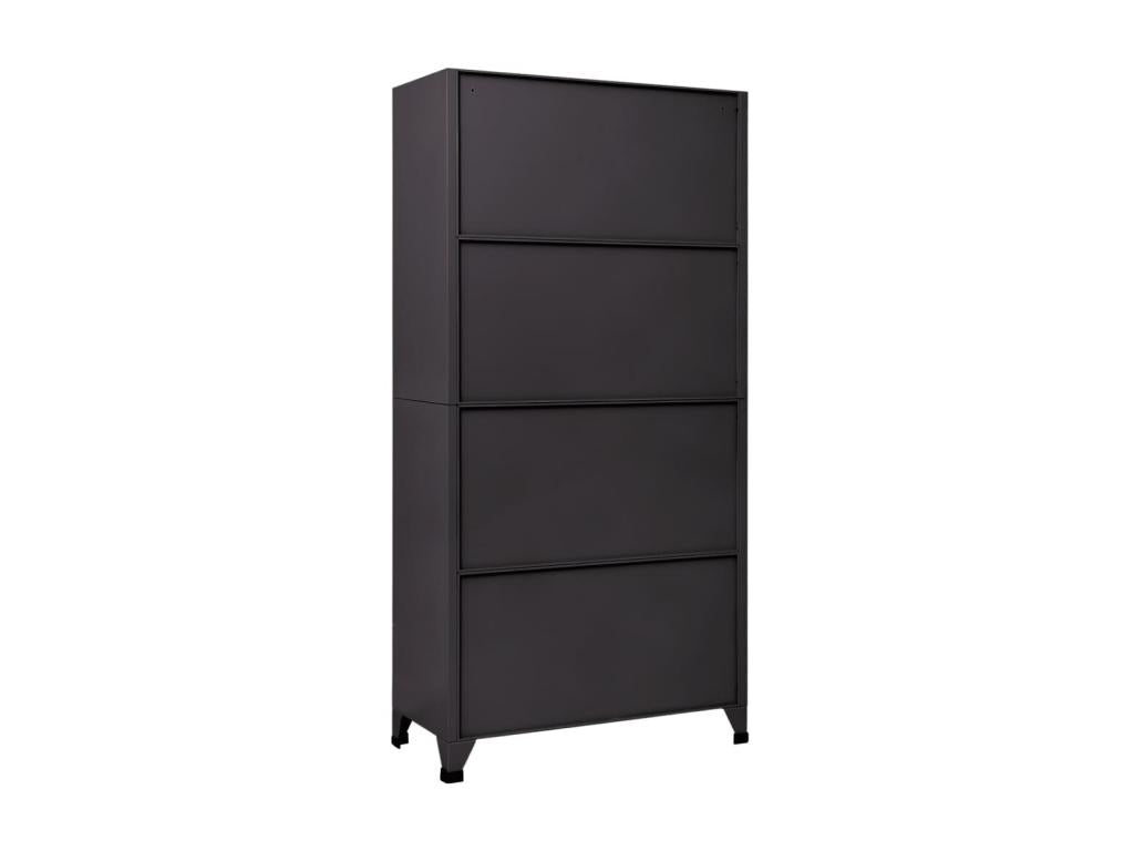 Armoire à casiers Anthracite et rouge 90x45x180 Acier 2 ISZB81088