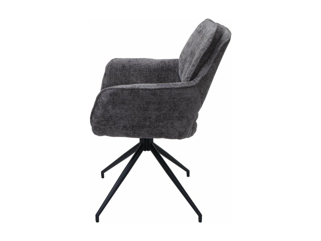Chaise de salle à manger Dekonao-N74 lot de 6 gris foncé OHRR56727
