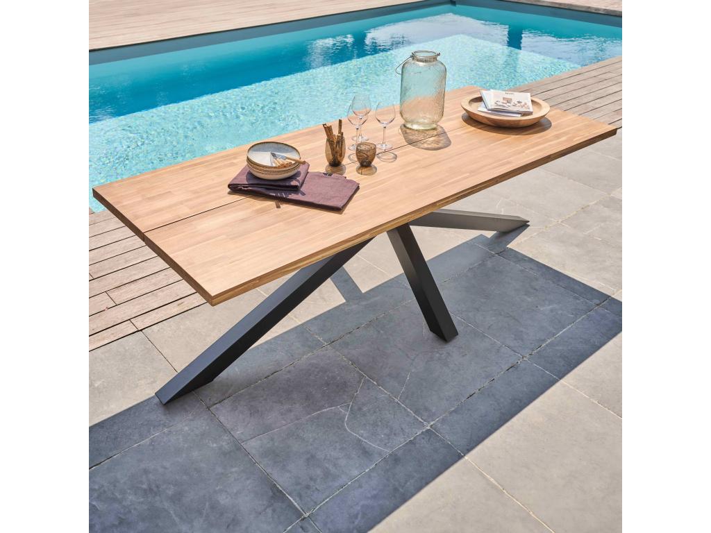 Table de jardin en Dekonao et aluminium avec 10 fauteuils EIVX06315