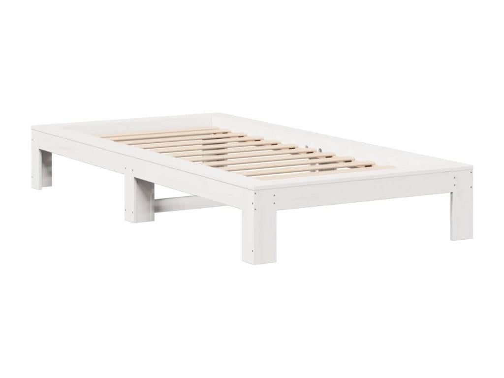 Cadre de lit sans matelas blanc 100x200 cm bois de pin massif LMOW37767