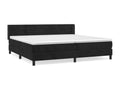 Lit à sommier tapissier et matelas Noir 200x200 cm Velours QYJX75824
