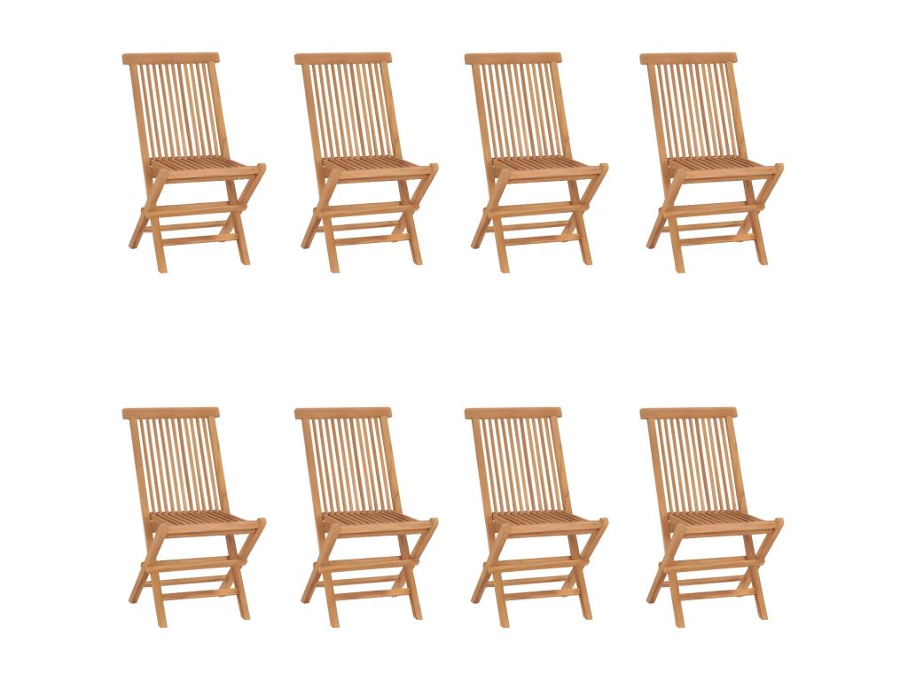 Chaises pliables de jardin lot de 8 Bois de teck solide FCPH42521