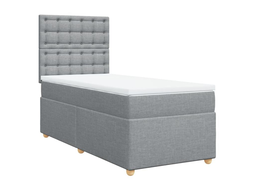 Sommier à Dekonao de lit avec matelas Gris clair 100x200cm Tissu FECW54289