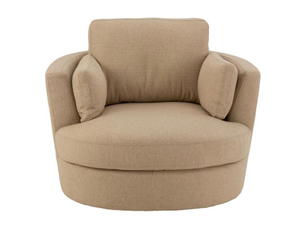 Fauteuil Pivotant Design Ligniva 109cm Beige TUTT13489
