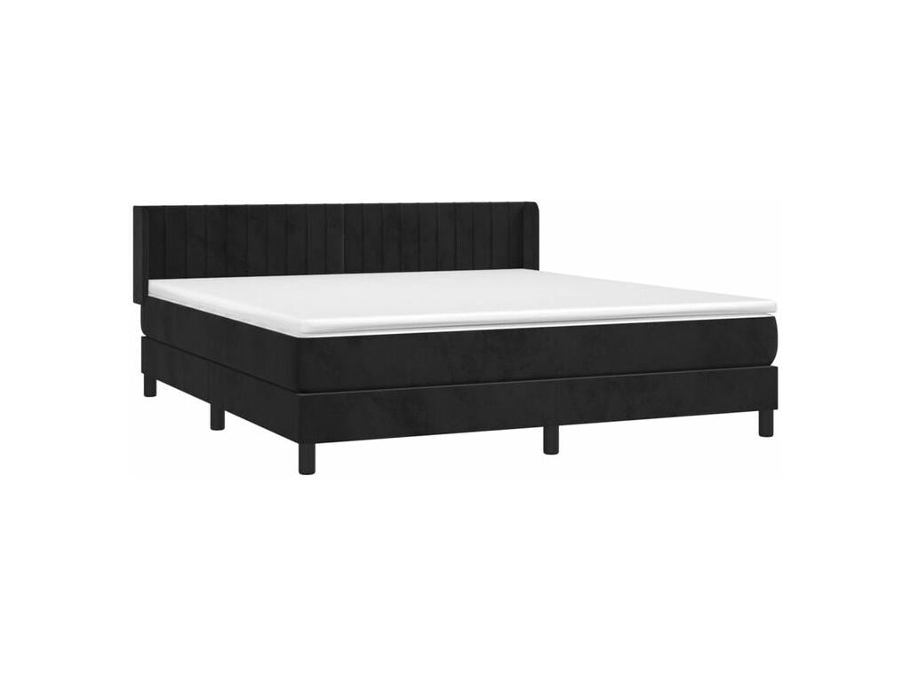 Sommier à Dekonao de lit avec matelas Noir 180x200 Velours DBVP85206