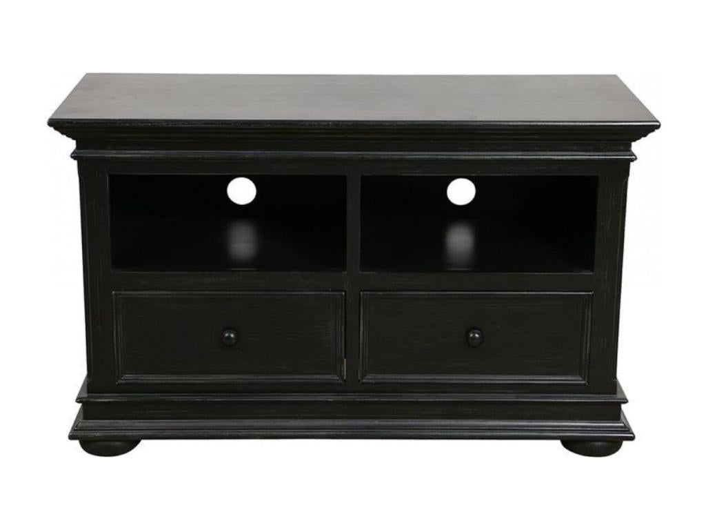 Meuble Tv/Hifi Avec 2 Rangements Bois-MDF Noir - Dekonao CBHP18538