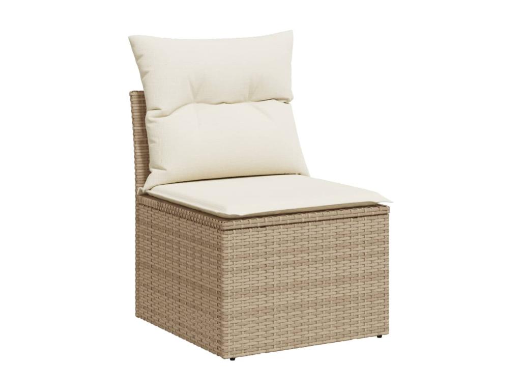 Salon de jardin avec coussins 12 pcs beige résine tressée RGOD29546