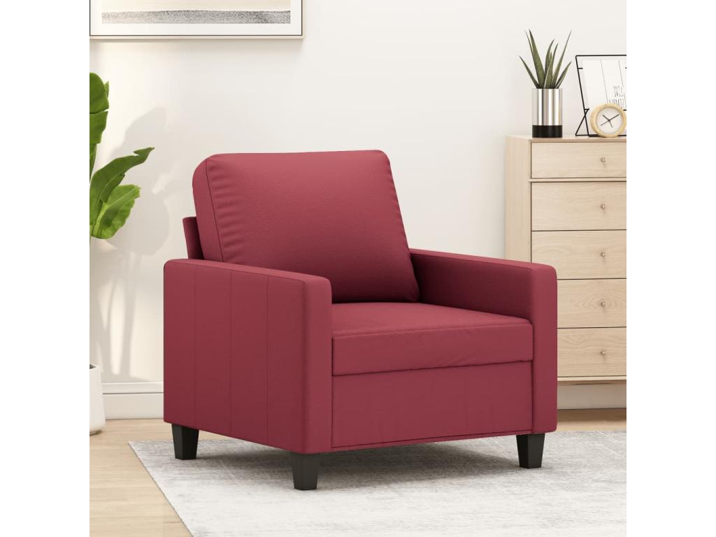 Fauteuil Rouge bordeaux 60 cm Similicuir VYUI94493