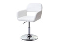 Chaise de salle à manger Dekonao-A50 III blanc pied en métal chromé GHFY04646