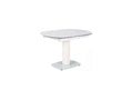 Table extensible Dekonao en verre trempé blanc jusqu'à 180 cm HMXQ34780