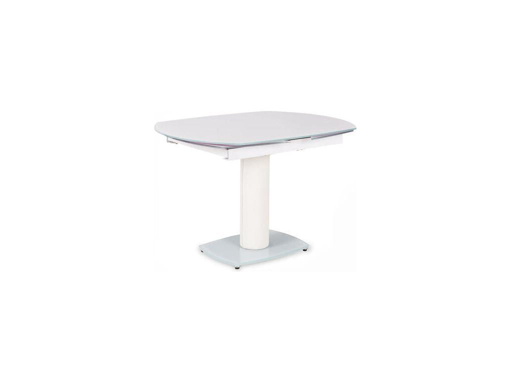 Table extensible Dekonao en verre trempé blanc jusqu'à 180 cm HMXQ34780