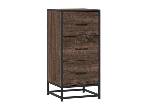 Buffet chêne marron 35,5x35x76 cm bois d'ingénierie et métal NWVQ55145