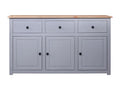 Buffet Gris 135x40x80 cm Pin solide Assortiment Ligniva QDHS37858