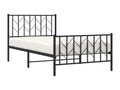 Cadre de lit métal sans matelas avec pied de lit noir 100x190cm DXGJ20944
