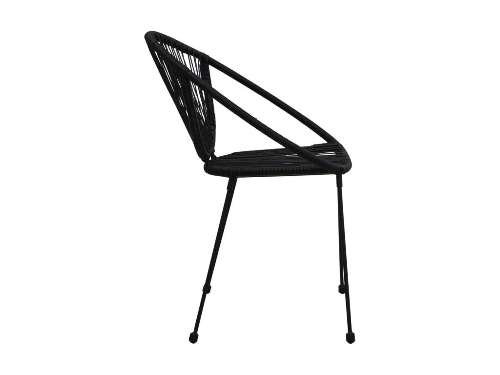 Ensemble de Dekonao 3 pcs Rotin PVC Noir KJKJ64425