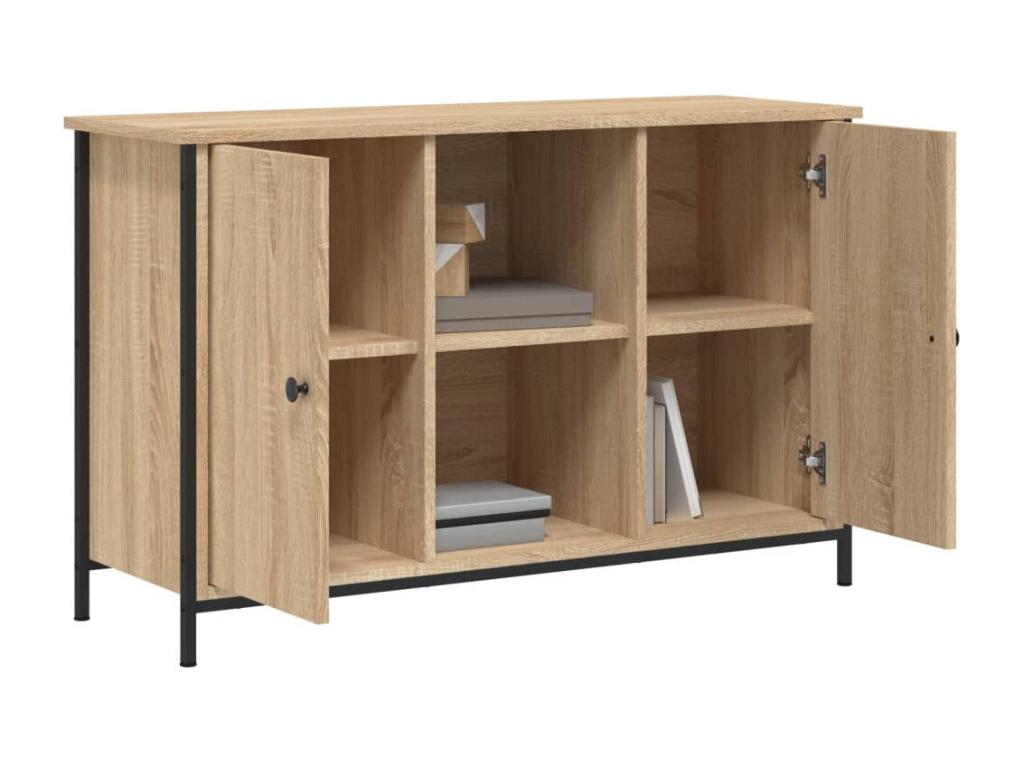 Meuble TV chêne Dekonao 100x35x65 cm bois d'ingénierie GKMA90899