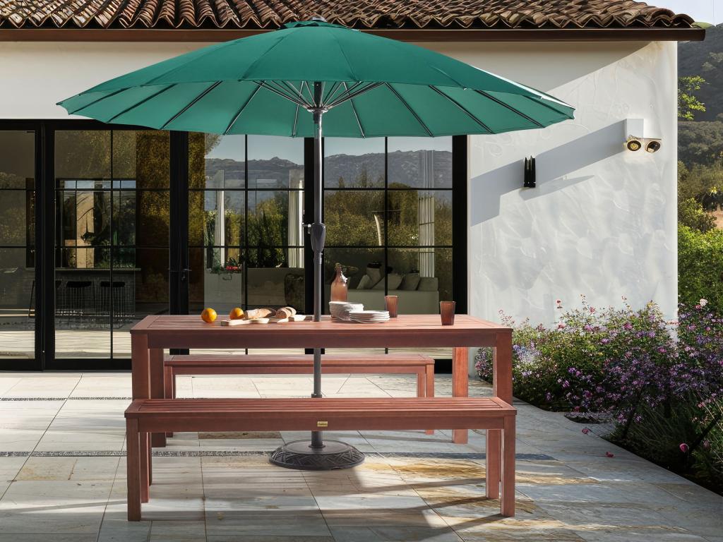 Salle à manger de jardin avec bancs 6 places Dekonao Bois d'eucalyptus Marron foncé ZTBV50150