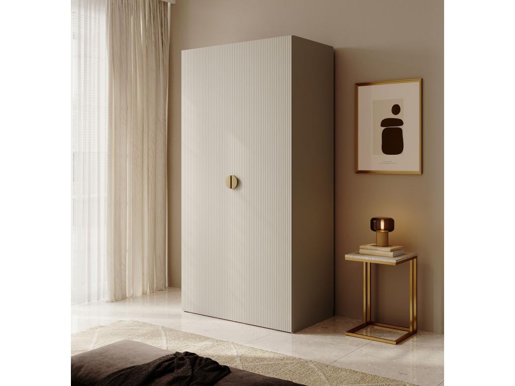 Armoire 2 portes avec tringle - 100 cm - grège - Dekonao KZYK86129