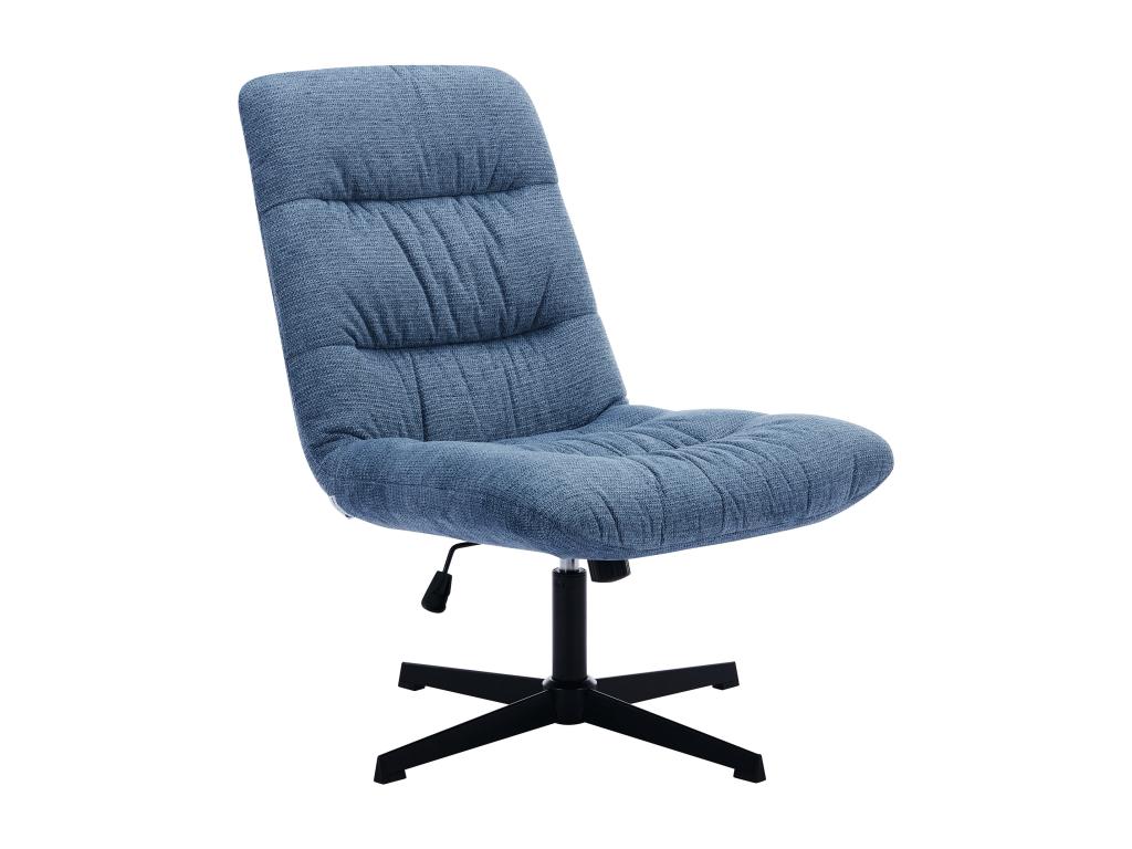 Fauteuil pivotant en tissu chiné bleu Dekonao WJRM06910