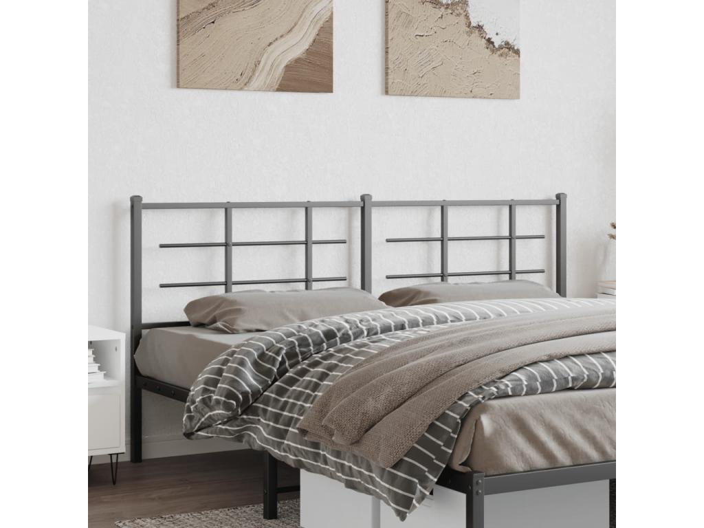 Tête de lit métal noir 180 cm EQBU49125