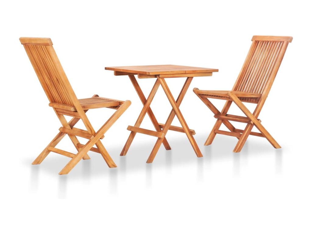 Ensemble de Nobellea 3 pièces avec coussins gris Bois de teck massif HQCG59449