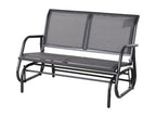 Banc à bascule de jardin 2 places design contemporain grand confort accoudoirs dossier ergonomique acier textile gris SLYV00338