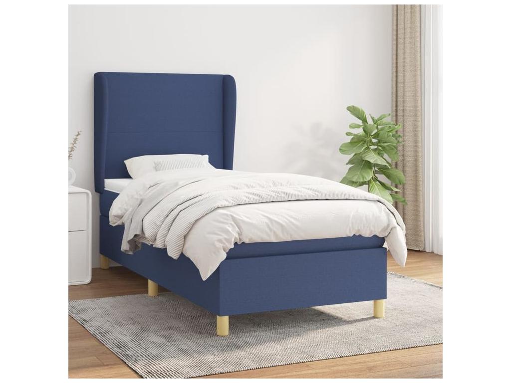 Sommier à Dekonao de lit avec matelas Bleu 90x190 Tissu GAJY29403