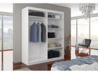 Armoire de chambre à coucher noir 2 portes coulissantes blanches et alu Dekonao 180cm WUXG98712