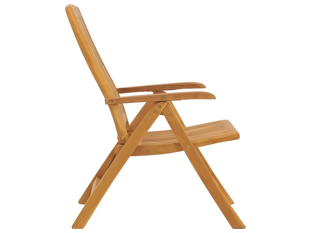Chaises de jardin inclinables et coussins lot de 6 bois teck ICVC05997