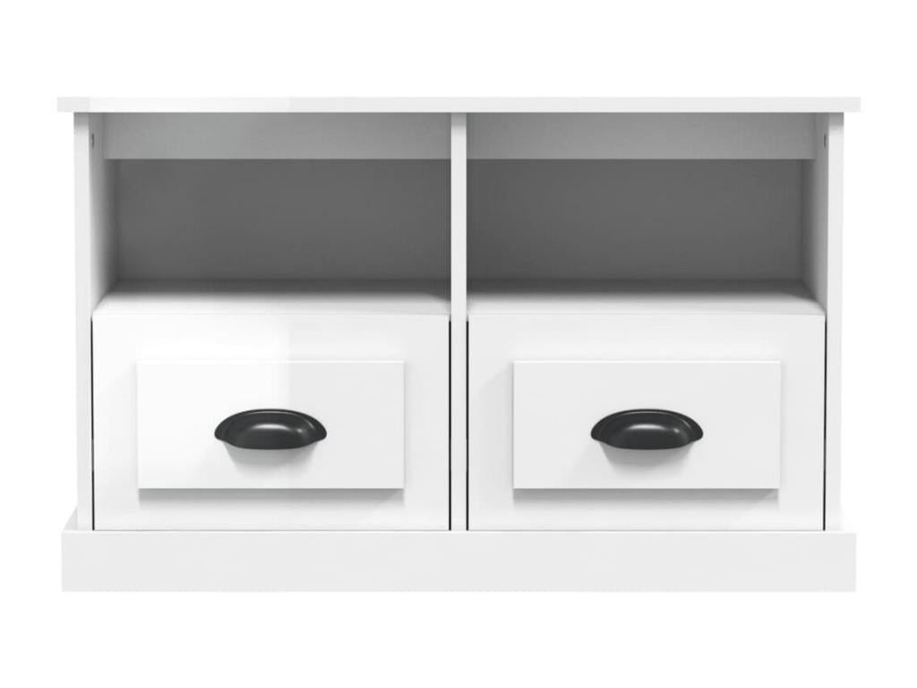 Meuble TV blanc brillant 80x35x50 cm bois d'ingénierie BCSI88719