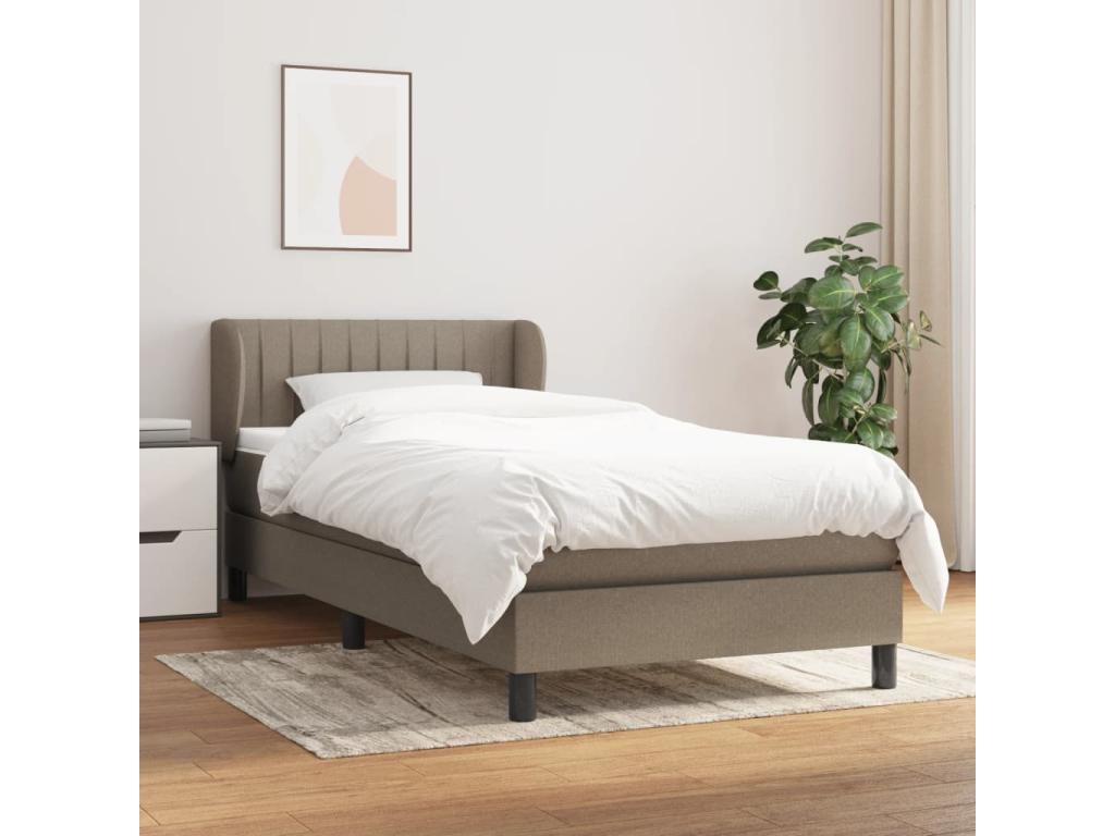 Lit à sommier tapissier avec matelas Dekonao 100x200 cm Tissu HJGT74172