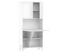 Armoire Placard Convertible en bureau et table Home Dekonao 175x80x36cm « Dekonao-Blanc brillant front /blanc mat corps » HSAX64936