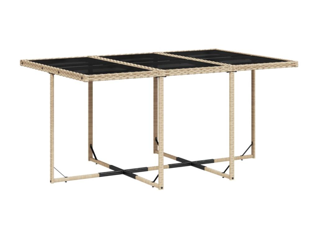 Ensemble à manger de jardin et coussins 11 pièces beige poly rotin WCHT65027