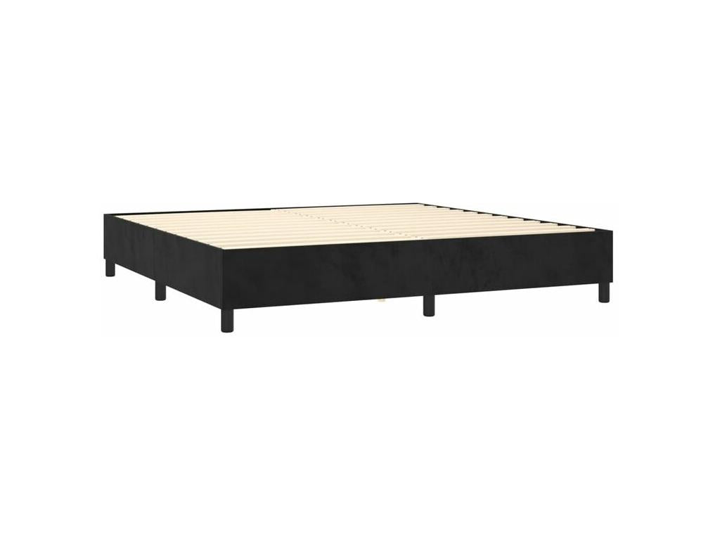 Sommier à Dekonao de lit et matelas Noir 200x200 Velours ZJWZ24209