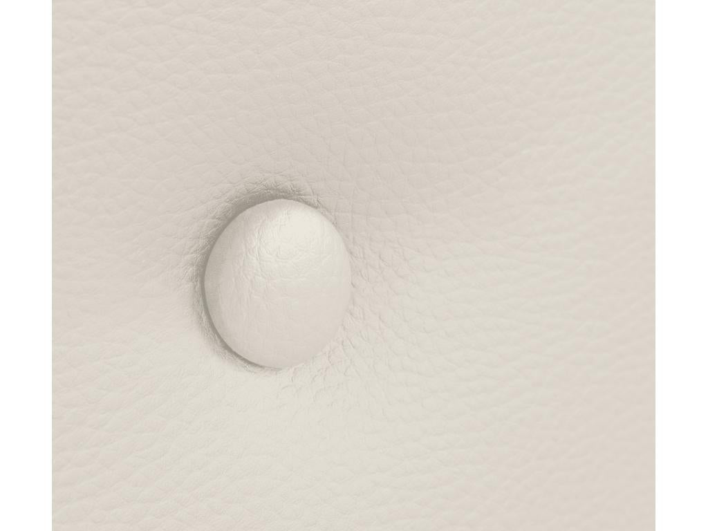 Dekonao Tête de lit simili cuir lisse avec Boutons 135x50cm Lits 120/135 - Blanc Osseux HRMX71113