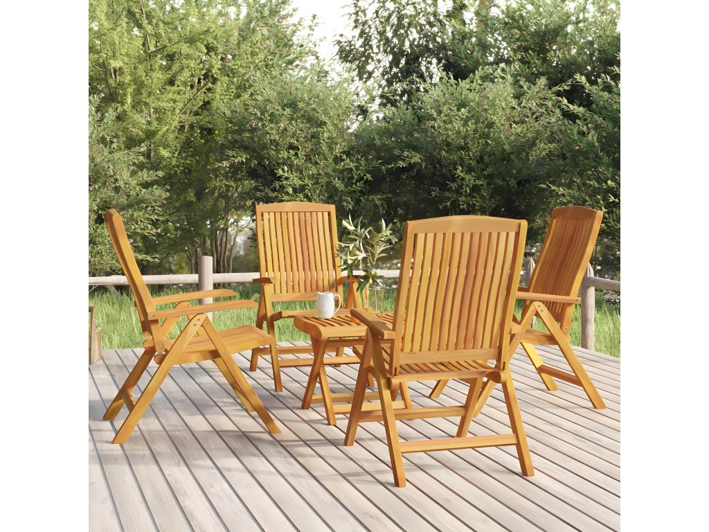Salon de jardin 5 pcs bois massif de teck RROL91988