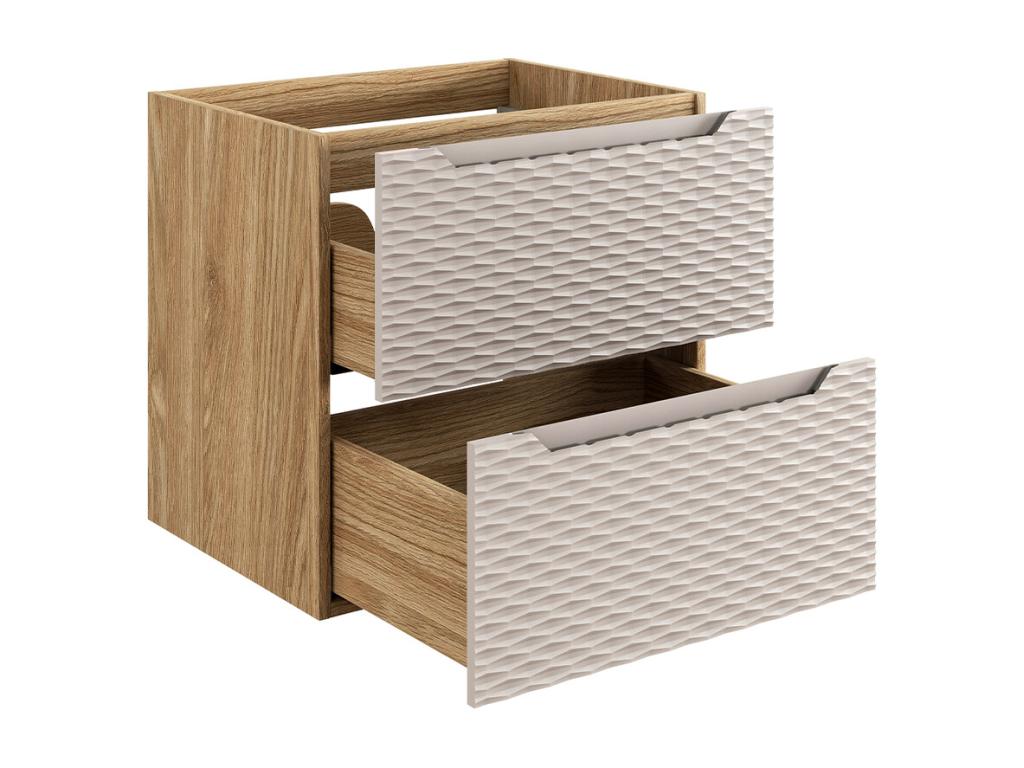 Ensemble meuble simple vasque 60cm et colonne Ligniva Beige et bois XVYK78579