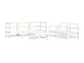 Salon de jardin 6 pcs avec coussins blanc bois massif ZZFS56330