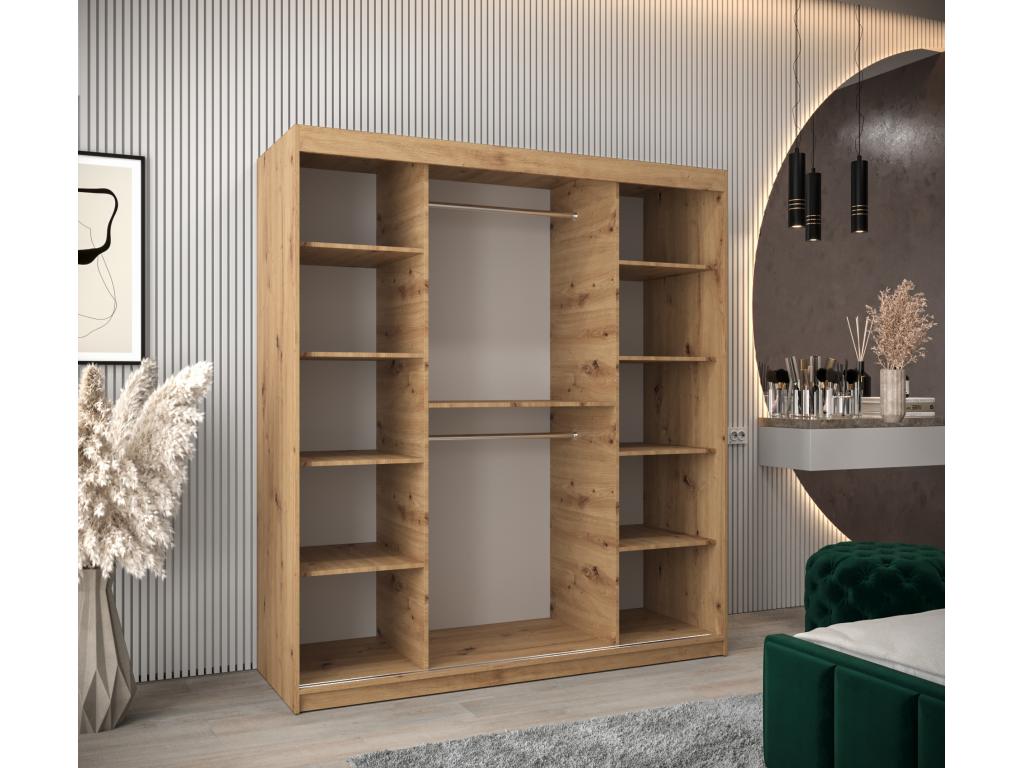 ARMOIRE Dekonao À PORTES COULISSANTES 200/180/62 2 Portes Dekonao/Noir NSCB73008