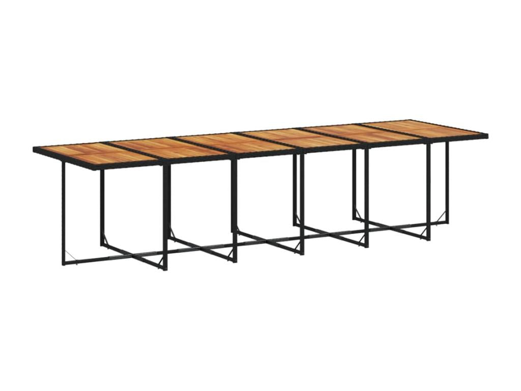 Ensemble à manger de jardin 17 pièces coussins noir résine tressée ZAFU68160