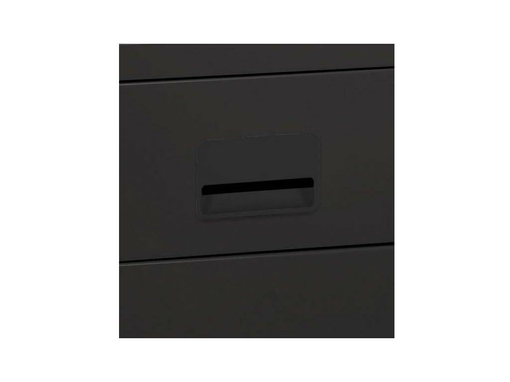 Colonne de rangement basse en acier 3 tiroirs Noir mat COWW83308