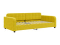 Lit de jour avec gigogne et matelas jaune 90x200 cm velours HJNJ97446