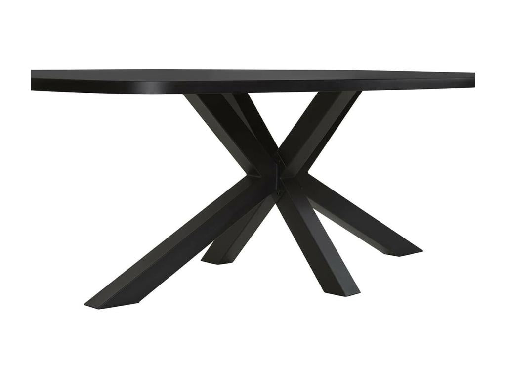 Dekonao - Table Ovale 230cm Aspect Bois Piètement Etoile Métal Noir RPGR15925
